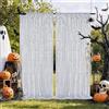 DazzWed 2 pezzi Tenda con paillette - 60x240cm Sfondo a Tende con Sequin per Laurea Scuola Feste Decor feste di compleanno, matrimonio, palcoscenico -Argento