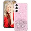 SEHEYA Cover compatibile con Samsung Galaxy S22 Plus / S22+ Custodia Brillantini Trasparente Silicone Morbido Sottile Case Scintillante Paillettes Cover per Donna Ragazza, Rosa