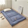 YOUGANG Materasso da pavimento giapponese, materasso futon, per dormitorio tatami, extra spesso, pieghevole, arrotolabile, traspirante, letto per gli ospiti (blu, 120 x 200 cm)