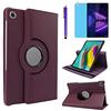 R.SHENGTE Custodia per Lenovo Tab M10 Plus 10.3 Inch 2020 (TB-X606F TB-X606X) - Rotazione di 360 gradi Custodia protettiva completa per supporto,Con Penna Stilo, Pellicola Per Schermo (Purple)