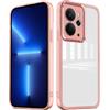 YUXING Cover per Realme 14 5G / Realme 14T 5G Custodia Trasparente con Pellicola Protettiva Lenti Morbida Ultra Sottile Antiurto Bumper Slim Case - Rosa