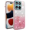 ILING Ragazza Cover per Motorola Moto G56 5G, Colorato Custodia con Elegante Pattern di Rose, Brillantini Strass, Ultrasottile Morbido Silicone TPU Bumper Antiurto Case (Rosa)