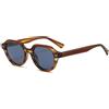 Long Keeper Occhiali da Sole Rotondi Retrò per Donne Uomo Classic Piccolo Cerchio Polarizzati Vintage per Viaggi di Guida (Marrone Strisce Blu)