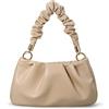 Hoxis Borsa a tracolla da donna, in morbida pelle vegana, stile vintage, con catena, Nude, Small