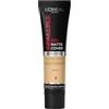 L'Oreal Paris Fondotinta, Infallible Matte Cover 24 ore 200 Golden Sand, a prova di sudore, resistente al calore, a prova di trasferimento e impermeabile, SPF 18, 30 ml