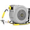 GLAHODEN Avvolgitubo retrattile chiuso per tubo dell'aria, 3/8 x 65 Ft, avvolgitubo per compressore d'aria ibrido con cavo da 1,8 m in max 300 psi, design brevettato per qualsiasi lunghezza, staffa