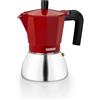 Monix Induction Inox, Caffettiera Italiana In Alluminio e Acciaio Inox, Capacità 9 Tazze, Manico Termoresistente, Facile da Lavare, Adatta a Tutti i Tipi da Piano Cottura, Incluso a Induzione, Rosso