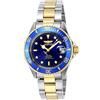 Invicta Pro Diver - Orologio da uomo in acciaio inossidabile con movimento automatico - 40 mm, Bicolore / Blu