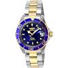 Invicta Pro Diver Orologio da Uomo in acciaio inossidabile con movimento Automatico - 40mm, Two Tono/Blu