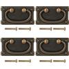 pzihao 4 Pezzi Maniglie per Cassetti Antichi, Maniglia per Mobili Vintage, Maniglie Antiche per Armadietti Cassetti Armadi, Cassettiere - 95x51 mm