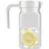 Mrisata Brocca per Porta del Frigorifero con Coperchio per Negozio di Liquori Succhi di Frutta e Acqua, Brocca Trasparente con capacità di 1,1/1,8 Litri | Facilità nel Versare | per Acqua (500ml)