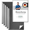 STRATAG Kit per candidature Start Basic (nero, 6 pezzi) con coperchio trasparente in plastica PP e dorso in robusto cartone da 290 g/m², struttura in pelle (6 cartelline per candidature, nero)