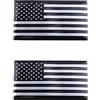 Generic 2 x bandiera USA emblema per auto camion badge adesivo universale auto styling decalcomania (nero argento)