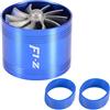KIMISS Car Air Turbonator Singolo ventilatore Turbina Caricatore eccellente Gas Fuel Saver Turbo Aspirazione aria Turbo 64mm (Blu)