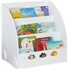 Relaxdays Libreria per Bambini, HxLxP 60x58x45 cm, Scaffale a 3 Scomparti Porta Libri, Cameretta Bimbi, in MDF, Bianco