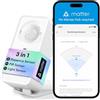 meross 3-in 1 Sensore di Presenza Matter, Smart Wi-Fi Sensore di Movimento per Interno con Notifica App Compatibile con Apple HomeKit, Alexa, Google Home