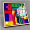 Set di blocchi cubici pietre preziose acriliche arcobaleno Apprendimento di