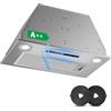 KICHPOWER Cappa da incasso 52 cm, 400 m³/h Cappa da cucina, 3 velocità e Funzione Booster, Comandi Gesto, Tocco, Illuminazione a LED, Evacuazione dei condotti e ricircolo con filtro carbone attivo