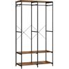 SONGMICS Armadio Portatile per Vestiti, Guardaroba Pieghevole, Organizzatore Portabiti, con Barre Appendiabiti, Ripiani, Ganci Rimovibili, 40 x 94,5 x 180 cm, Marrone Vintage RGR004B01