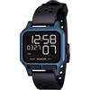 Nixon Heat A1320 - Orologio sportivo digitale ultra sottile da uomo, quadrante da 38 mm, in poliuretano, cinturino in gomma e silicone da 20 mm, nero/blu, misura unica, cinghia