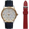 Zeppelin Orologio da donna in pelle con quadrante analogico color argento - 73491_Nset, cinturino blu