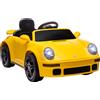 AIYAPLAY Auto elettrica per bambini, con telecomando, lettore MP3, luci a LEDe clacson, Giallo | Aosom Italy