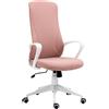 Vinsetto Sedia da Ufficio Ergonomica e Imbottita con Altezza Regolabile e Dondolo, 62x56x110-119.5 cm, Rosa | Aosom Italy