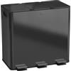 HOMCOM Bidone Immondizia a 3 Sezioni da 20L con Chiusura Silenziosa, in Acciaio Inox e PP, 61.9x36.6x56.7 cm, Nero | Aosom Italy