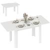 HOMCOM Tavolo Allungabile da Pranzo per 6-8 Persone, 140-180 x 80 cm, Bianco | Aosom Italy
