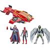 SPIDER-MAN Marvel Spider-Man, Spider Escape Jet, Spider-Man, 4+ anni, Doctor Strange e il personaggio Marvel L'Avvoltoio in scala da 15 cm, 4 missili, dai 4 anni in su
