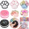 Facaihy 5 X Grande Gatto Taba Squishy 2 Pezzi Biscotto per Alleviare lo Stress,1XWaffle biscotti Antistress Zampa, Giocattolo in Silicone da Strizzare a Zampa di Gatto per Rilassare l'Ansia