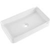 VEVOR Lavandino da Appoggio Rettangolare, 61 x 35 cm per il Bagno, Lavabo da Appoggio in Ceramica Bianca Sopra il Piano, Stile Moderno, Luminoso ed Elegante, per Bagno, Hotel, Toilette, Camper