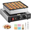 VEVOR Mini Macchina di Pancake, 25 Piastre per Waffle e Muffin da 43 mm di Diametro, Griglia Antiaderente in Acciaio Inox, Controllo Temperatura e Tempo, Cucina di Casa e Ristorante