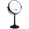 Mirrorvana specchio da tavolo per trucco con ingrandimento 20X e 1X, ideale per make up e toeletta da bagno, specchietto ingranditore 30 x 15 cm (nero)