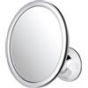 MIRRORVANA Specchio da barba anti appannamento per doccia, infrangibile, girevole a 360° e ventosa regolabile, 17 x 17 cm, rotondo (cromato classico)