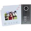 XINL Citofono con a 2 Fili, videocitofono per Visione Notturna a Basso consumo energetico CA 100‑240 V per Appartamento Domestico(3 Famiglie (SY828NMJAEND3))
