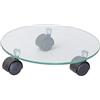 WAGNER Carrello per piante VETRO Ø 28 x 7 cm I Carrello per fiori per interni, vetro trasparente I Moderno portavaso in vetro I Portata 60 kg - 20016501