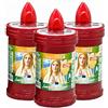 Ma Maison Set 3 Lumini Votivi a Batteria Durata 60 Giorni - Cero Votivo, Lumino Funerali, Candele Decorative, Cimitero, Parapioggia, Fiamma Finta, Sempre Acceso - Figura Assortita