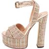 Marco De Vincenzo - Sandali con strass 120mm - Donna - pelle/pelle/pelle/vetro/gomma - 38 - Toni neutri