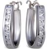 LB Exclusive - Orecchini in oro bianco 14 carati con diamanti - Donna - oro bianco 14kt/diamanti - Taglia unica - Argento