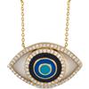 LB Exclusive - Collana Evil Eye in oro giallo 14 carati con diamanti - Donna - oro giallo 14kt/diamanti - Taglia unica