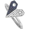 LB Exclusive - Anello Heart in oro bianco 14 carati con diamanti e zaffiro - Donna - diamanti/zaffiri/oro bianco 14kt - Taglia unica - Argento