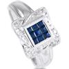 LB Exclusive - Anello in oro bianco 14 carati con diamanti e zaffiro - Donna - zaffiri/oro bianco 14kt/diamanti - Taglia unica - Argento