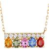 LB Exclusive - Collana con pendente in oro giallo 18 carati con diamanti e zaffiri - Donna - zaffiri/diamanti/oro giallo 18kt - Taglia unica