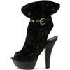 Louis Vuitton Pre-Owned - Stivali con punta aperta e paillettes 140mm - Donna - pelle/pelle/pelle - 37 - Nero