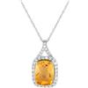 LB Exclusive - Collana in oro bianco 14 carati con citrino e diamanti - Donna - oro bianco 14kt/diamanti/citrina - Taglia unica - Argento