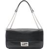 Fendi Pre-Owned - Borsa a spalla Baguette grande con catena anni 20 - Donna - pelle di vitello - Taglia unica - Nero