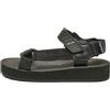 Prada Pre-Owned - Sandali bassi con logo - Donna - gomma/tessuto/tessuto - 38 - Nero