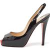 Christian Louboutin Pre-Owned - Pumps con punta aperta 115mm 2023 - Donna - pelle/pelle lucida/pelle - 35 - Nero