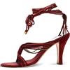CHANEL Pre-Owned - Sandali 100mm - Donna - pelle di vitello/nylon/pelle di vitello/velluto - 41 - Rosso
